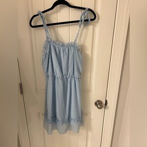 SHEIN Sky Blue Ruffled Top